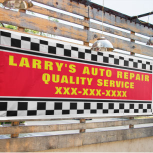 Personalisierte Auto-Reparaturwerkstatt Geprüfte F Banner