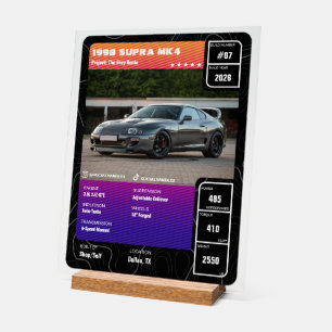 Personalisierte Auto-Show-Spezifikationsstatistike Acrylschild