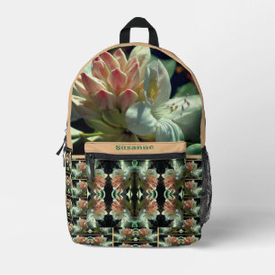 Personalisierte Azalea Blume und Bube Bedruckter Rucksack