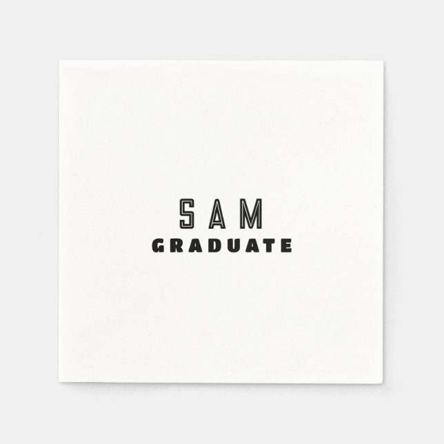 Personalisierte B/W-Absolventin Serviette (Vorderseite)