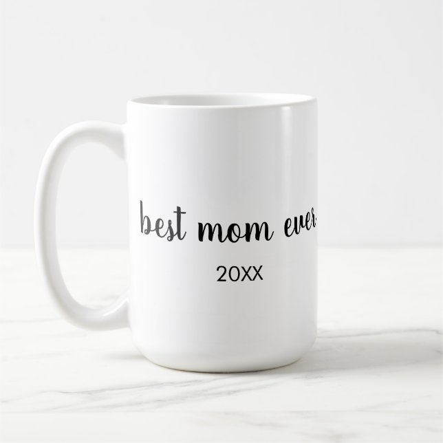 Personalisierte B&W datierte beste Mutter überhaup Kaffeetasse (Links)
