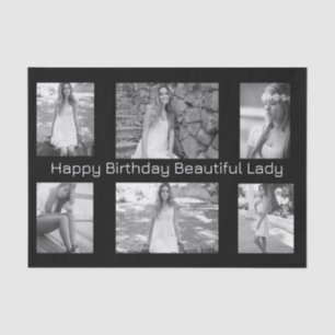 Personalisierte B&W-Fotos und Text-MultiOccasion Seidenpapier