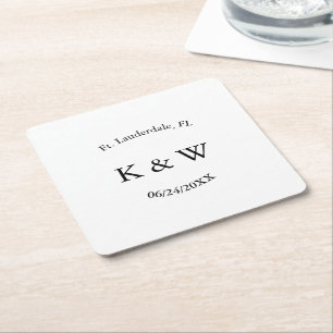 PERSONALISIERTE B & W RECHTECKIGER PAPPUNTERSETZER