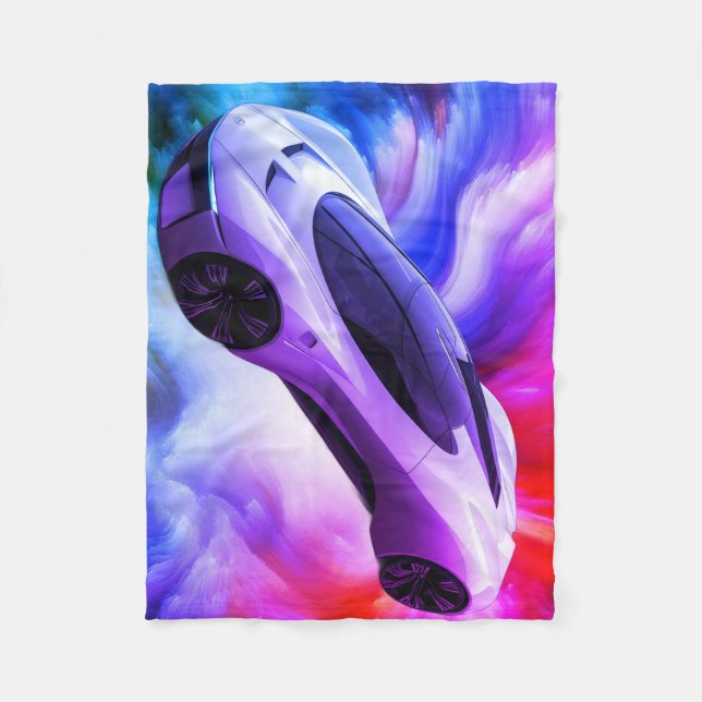 Personalisierte Babodecke mit einem eleganten Auto Fleecedecke (Vorderseite)