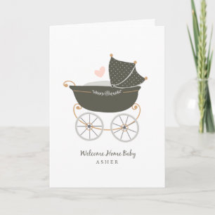 Personalisierte Baby-Carriage Karte