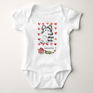 Personalisierte Baby-Cartoon-Herzen Baby Strampler