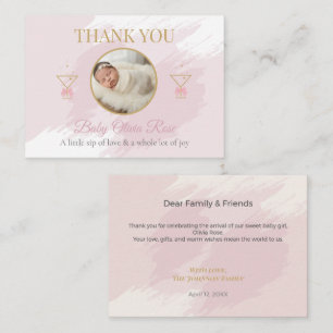Personalisierte Baby-Dankeskarten mit Foto Mitteilungskarte