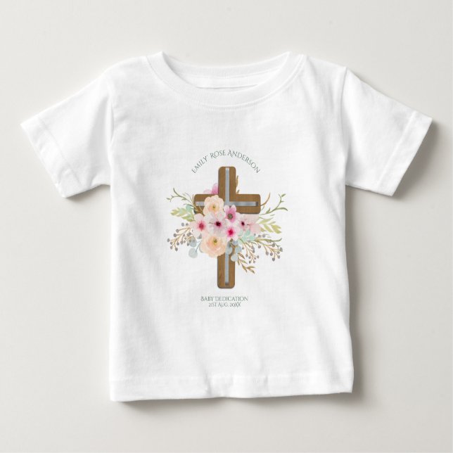 Personalisierte BABY-Dedication Baby T-shirt (Vorderseite)