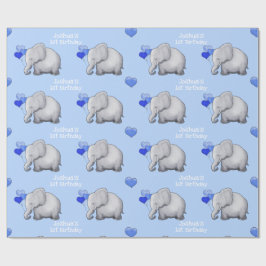 Personalisierte Baby-Elefant-1. Geschenkpapier