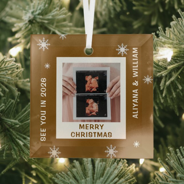 Personalisierte Baby-Erwartungs-Schwangerschaft We Ornament Aus Glas (Insitu)