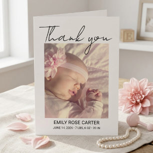 Personalisierte Baby-Foto-Geburtsanzeige Karte