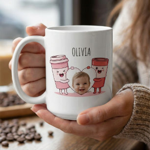 Personalisierte Baby-Foto-Name zum 1. Geburtstag Kaffeetasse