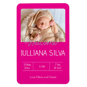 personalisierte Baby-Geburtsanzeigen Magnet