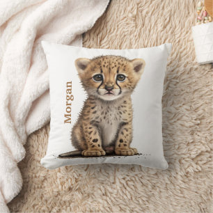 Personalisierte Baby Gepard Leopard Kinderzimmer D Kissen