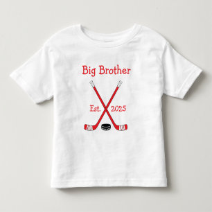 Personalisierte Baby-Hockeys Großer Bruder Rot Kleinkind T-shirt