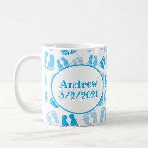 Personalisierte Baby-Junge-Babyfüße Kaffeetasse