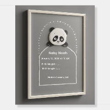 Personalisierte Baby-Meilenstein-Wandkunst Panda-K