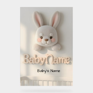 Personalisierte Baby-Namens-Wandkunst – Süße Tierk Acrylschild