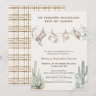 Personalisierte Baby Shower Cowboy Junge Einladung