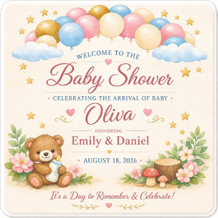 Personalisierte Baby-Shower-Untersetzer Rechteckiger Pappuntersetzer