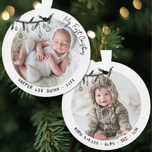 Personalisierte Baby-Statistiken Mein erstes Weihn Ornament