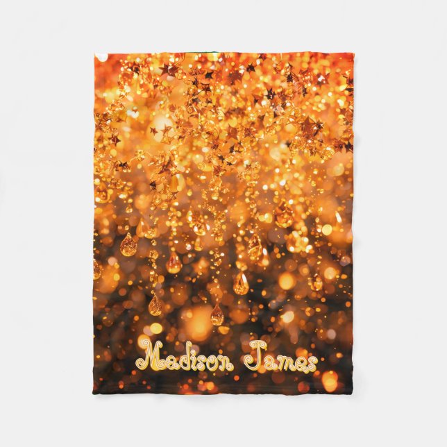 Personalisierte Babydecke mit goldenem falschen Gl Fleecedecke (Vorderseite)