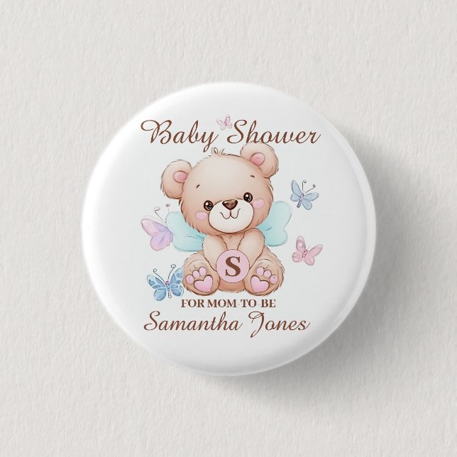 Personalisierte Babydusche Button (Vorderseite)