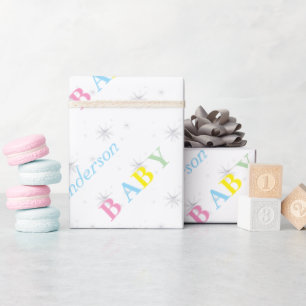Personalisierte Babydusche Geschenkpapier