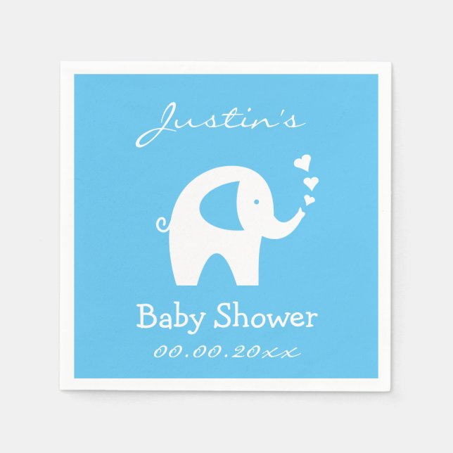 Personalisierte Babydusche mit Elefant Serviette (Vorderseite)