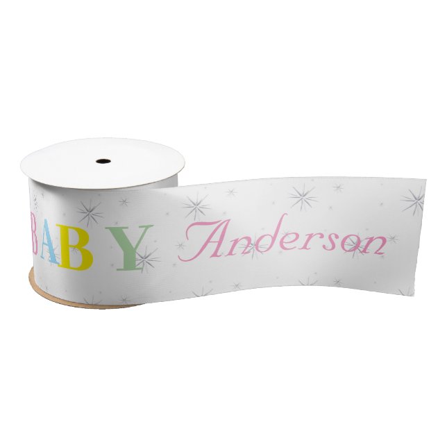 Personalisierte Babydusche Satinband (Spule)