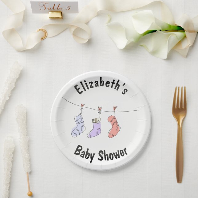 Personalisierte Babyduschpapier-Teller Pappteller (Hochzeit)