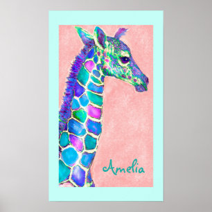 personalisierte Babygiraffe Poster