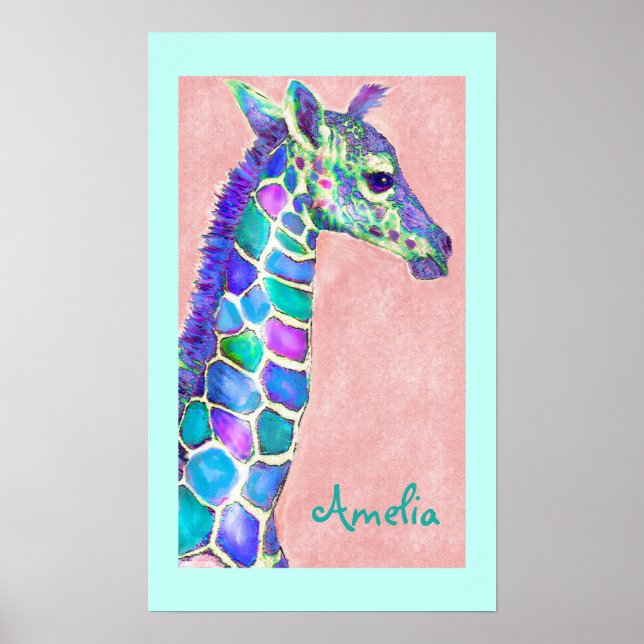 personalisierte Babygiraffe Poster (Vorne)