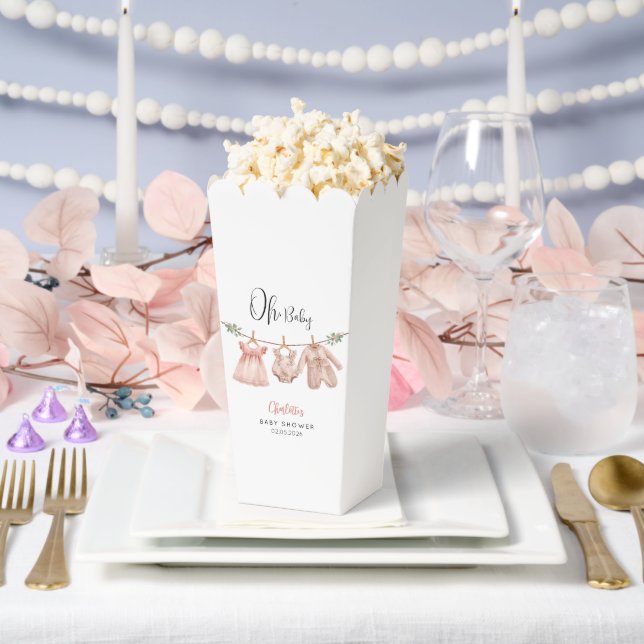 Personalisierte Babymädchen-Popcorn-Geschenkbox Geschenkschachtel (Hochzeit)