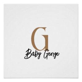 Personalisierte Babymonogramm-Unisex-Namen Poster
