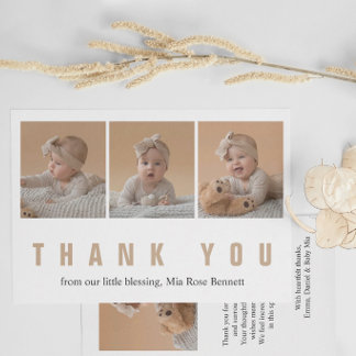 Personalisierte Babyparty-Dankeskarten mit Foto Mitteilungskarte