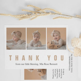 Personalisierte Babyparty-Dankeskkarte mit Foto Karte