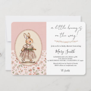 Personalisierte Babyparty-Einladung, Vintage-Häsch Einladung