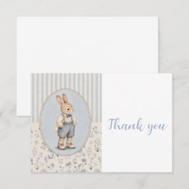 Personalisierte Babyparty-Einladung, Vintage-Hase Dankeskarte
