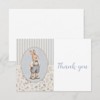 Personalisierte Babyparty-Einladung, Vintage-Hase Dankeskarte