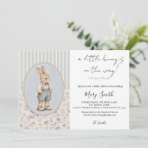 Personalisierte Babyparty-Einladung, Vintage-Hase