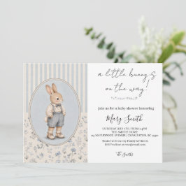Personalisierte Babyparty-Einladung, Vintage-Hase Einladung
