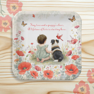 Personalisierte Babyparty für Baby Mädchen und ihr Pappteller