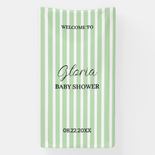Personalisierte Babyparty Grün gestreifte Feier Banner