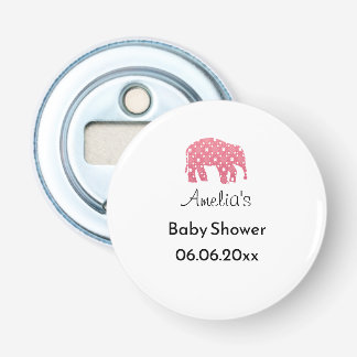 Personalisierte Babyparty "Hübscher Rosa Elefant" Flaschenöffner
