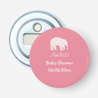 Personalisierte Babyparty "Hübscher Rosa Elefant" Flaschenöffner