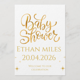Personalisierte Babyparty mit Namen und Datum Einladung