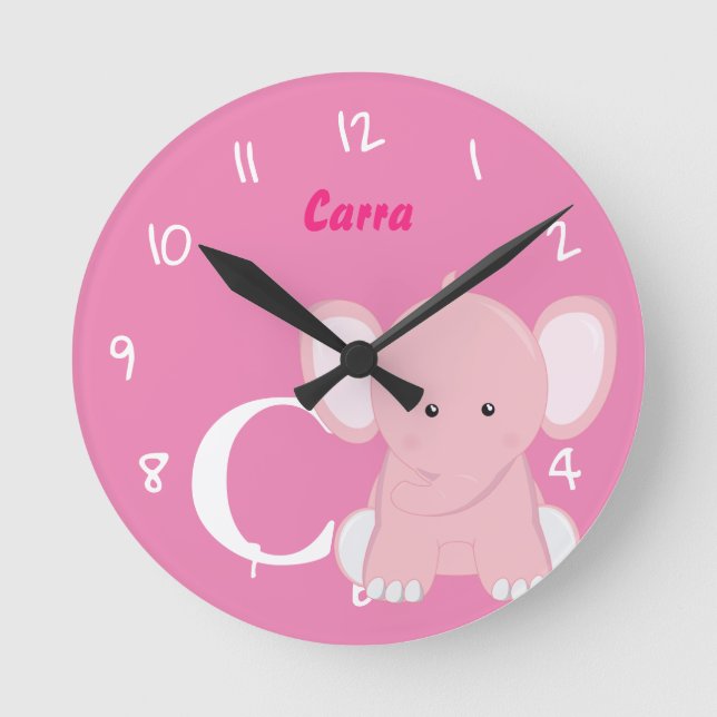 Personalisierte Babypastete rosa Uhr (Vorderseite)