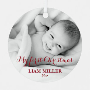 Personalisierte Babys Erstes Weihnachtsfest Foto O Ornament Aus Metall