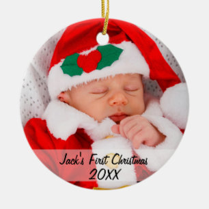 Personalisierte Babys Erstes Weihnachtsjahr Foto J Keramik Ornament